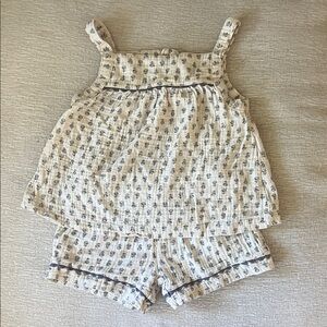 Carter's Cream and Navy Printed Two-Piece Matching Set